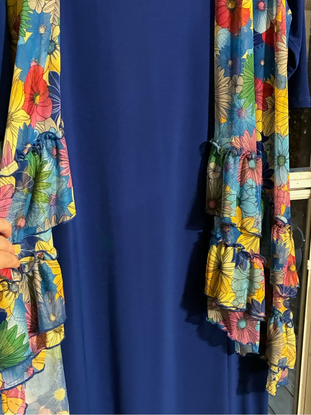 Zadie B’s Blue Floral-Trim Women's Dress & Overlay Jacket 3X - Picture 3 of 10